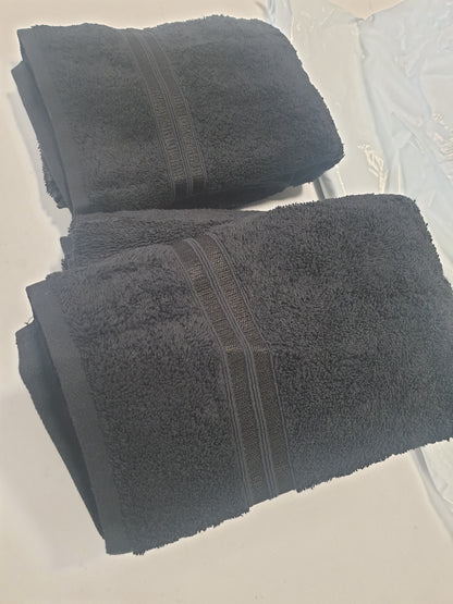 214527 - HAMMETEX Set me 4 peshqirë 50x100 cm, 100% Pambuk 500 GSM, i butë, thithës, tharje e shpejtë, i zi