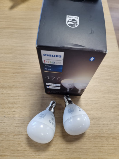 255496 - PHILIPS HUE Llampa LED inteligjente White Luster E14, Bluetooth, pako me 2, e pajtueshme me Alexa dhe Google Assistant
