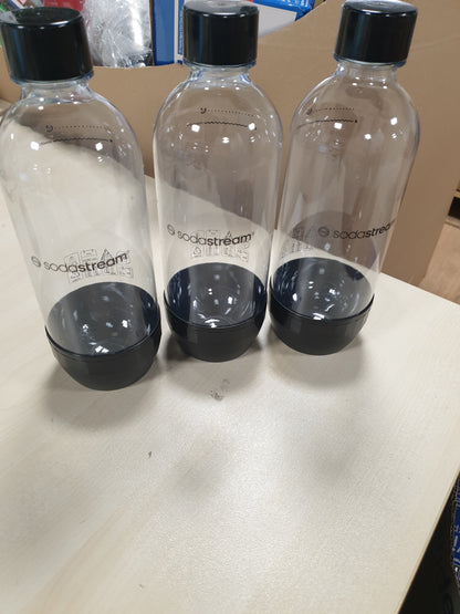 205301 - SODASTREAM Shishe Gazuese, Set 3 Copë, Kapaciteti 1L, Të Përshtatshme Për Lavastovilje, Ngjyra E Zezë