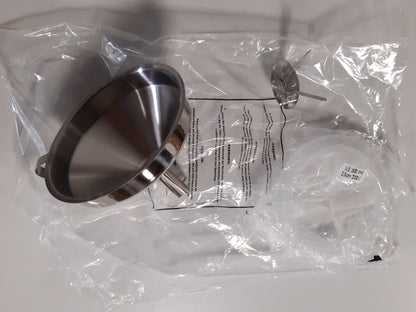 206745 - KOMPANIA Hinkë Kuzhine prej Çeliku Inox, për Ushqime, Balona pa Derdhje me Filtra 200 Rrjetë, për Mbushje të Shisheve, Vajit, Reçelit, Erëzave, Verës, Kafesë, Çajit, 4 Pishtarë