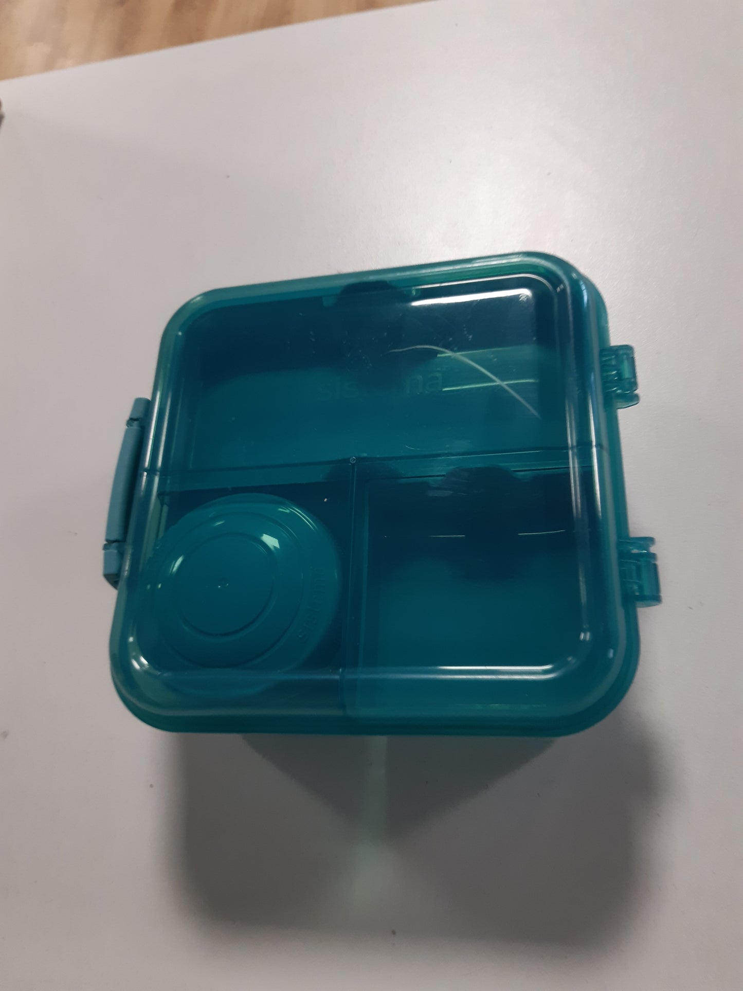 253527 - KUTI DREKE Plastike Sistema Bento Box me Ndarje, 1.25 L, Enë Kosi/Frutash, Plastikë e Ricikluar, Ngjyrë Bruz