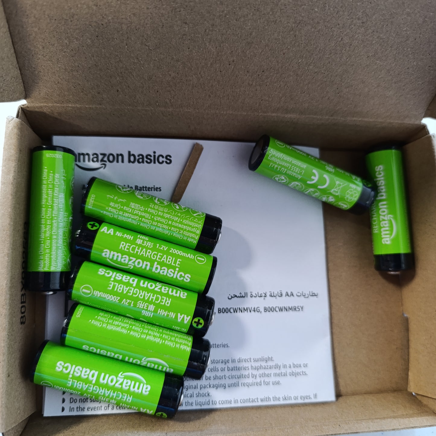 267046 - BATERI TË RIKARIKUESHME AA NIMH AMAZON BASICS ME 8 BATERI, 2000 MAH, 1.2 V, TË RIKARIKUESHME 1000, TË PARAKARIKUARA