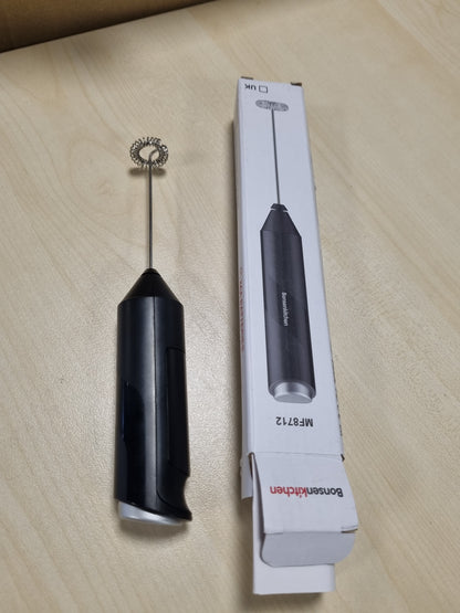 216676 - BON SENKITCHEN Shkumëzues Elektrik Qumështi, Shkop Dore për Shkumëzim, Punon me Bateri, i Zi