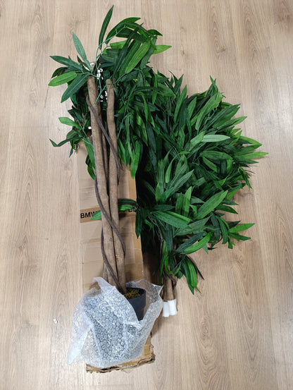 244556 - VIDA XL Pemë artificiale mangoje 900 gjethe, 180 cm, e gjelbër