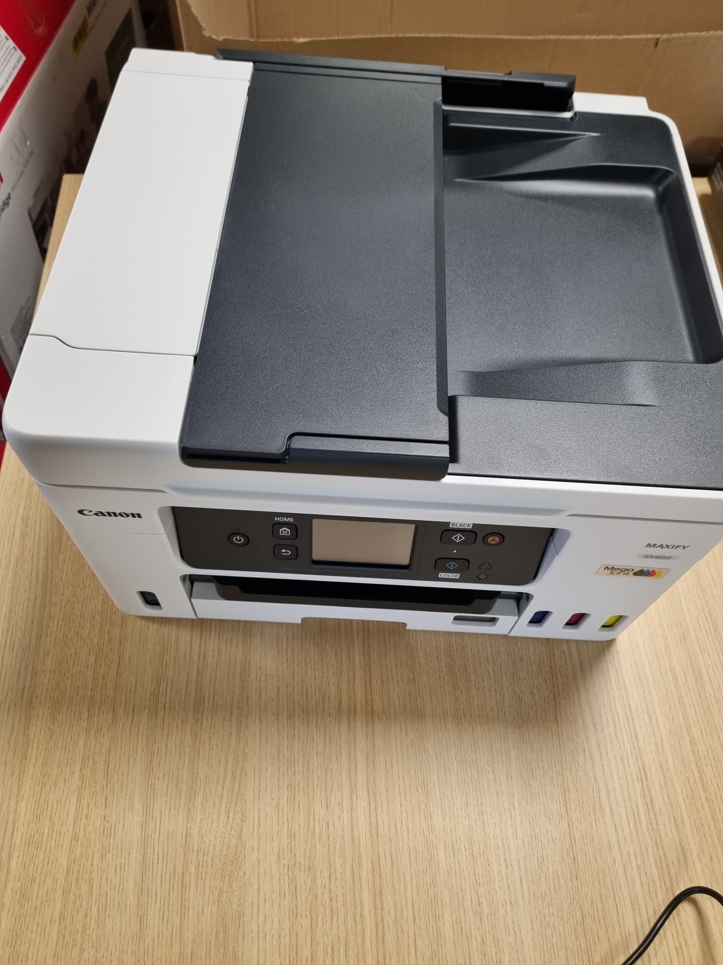 126010 - CANON MAXIFY GX4050 - Printer WiFi MegaTank shumëfunksional me skaner, faks dhe fotokopjues, Lidhshmëri me WiFi, Ethernet dhe USB, për në shtëpi dhe zyrë
