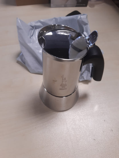 178158 - BIALETTI - Makinë Italiane për Espresso, Modeli Venus Induction, Materiali Çelik Inox, Për të Gjitha Llojet e Pjatave, Kapaciteti 4 Filxhanë Kafeje (170ml), Ngjyra Argjendi