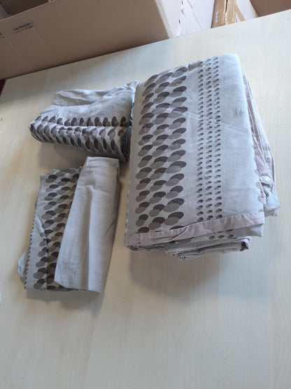 227580 - VISION Set çarçafësh Anthony 100% Pambuk Bezhë 240x220 cm me 2 mbulesa jastëkësh për krevat dopio standard Oeko-Tex