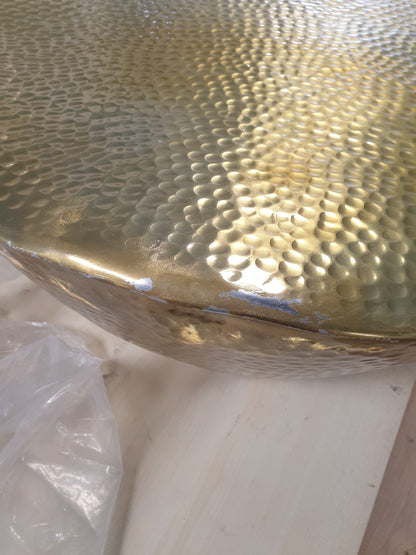 265065 - VIDA XL Tavolinë kafeje prej alumini të rrahur me cekic 70x30 cm prej tunxhi