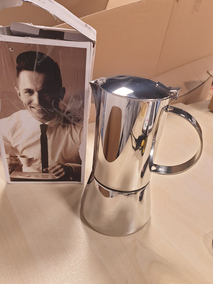 217204 - CILIO - Makinë për kafe ekspresi Aida 0000342246, 10 gota, çelik inox, argjend, 15 x 15.4 x 27 cm