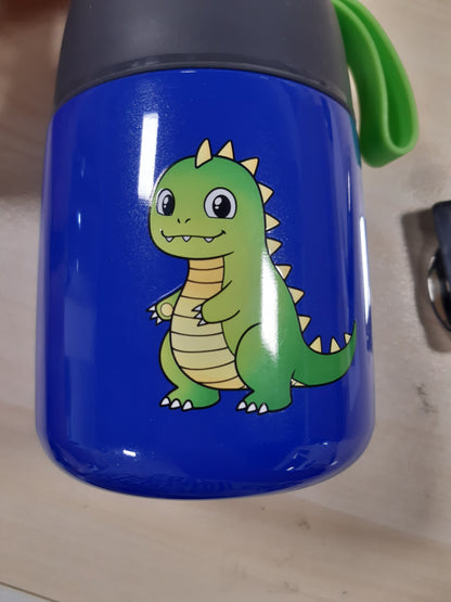 222803 - FUNKELFUCHS Termos Ushqimi për Fëmijë, 500ml, Blu Dino, 100% i papërshkueshëm nga uji, Enë Ushqimi e Izoluar prej Çeliku Inoks