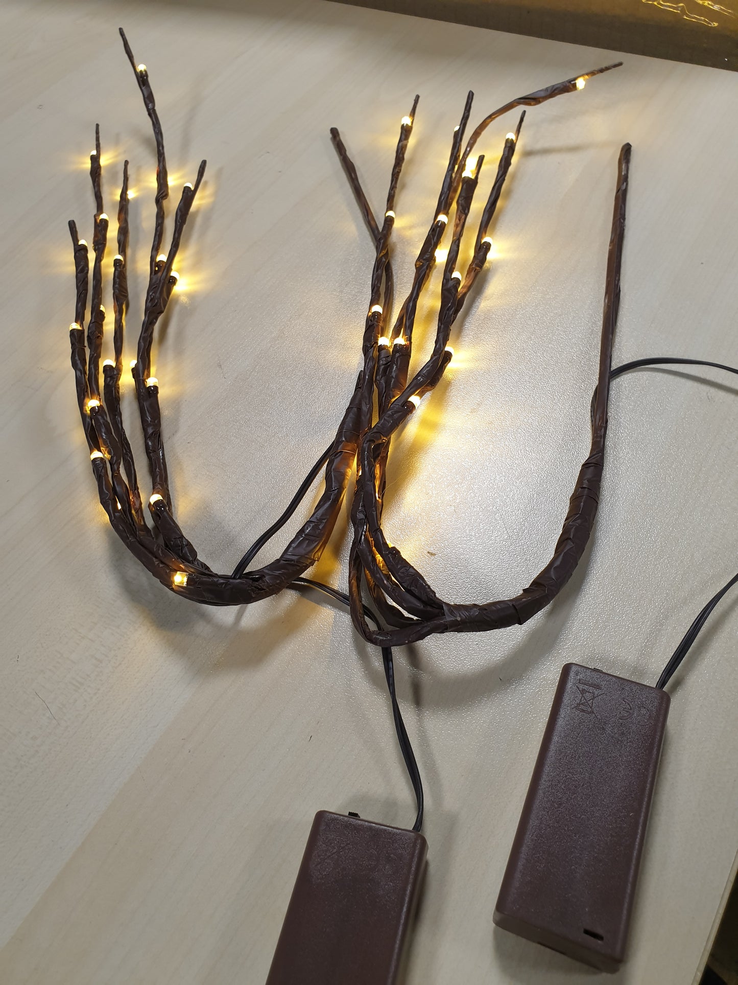 241821 - RUUTCASY Drita Dege LED, Bateri, 20 LED, 5 Shufra të Lakueshme, 63.5 cm, Dekor Modern (2 copë)