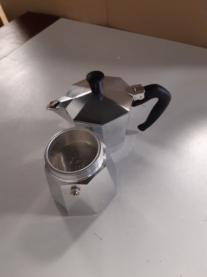 246109 - BIALETTI Moka Express: Makina ikonike e kafesë për espresso, kafe autentike italiane, makinë kafeje me 6 gota (270 ml), alumini, argjendi