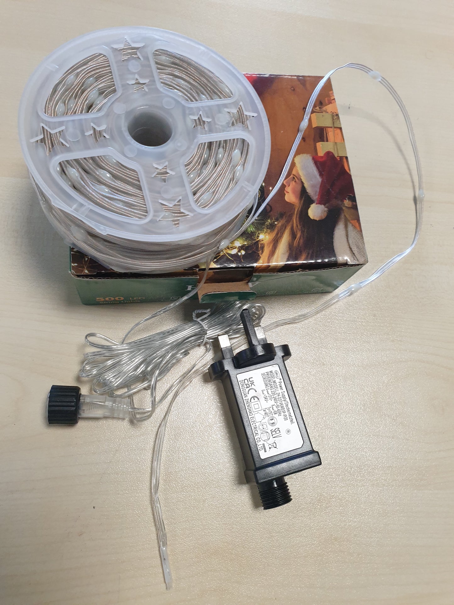 209738 - HCYW - Dritat Zanash me Prizë, 50M 500 LEDs me Ngjyrë të Bardhë të Ngrohtë për Jashtë, Material: Tel Bakri me Veshje Gome të Sheshtë, Kabllë: IP65, i Papërshkueshëm nga Uji, 8 Mënyra ndizjeje, Kohëmatës, për Përdorim Brenda dhe Jashtë
