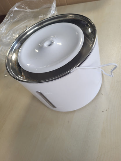 222824 - AMAZON BASICS Shatërvan për Pije për Mace prej Çeliku Inoks me 3 Filtra, 3 L, i Bardhë