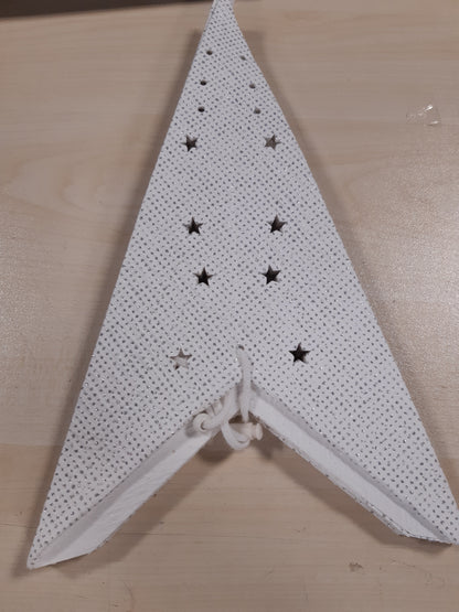168350 - BRUBAKER - Yll Krishtlindjesh për Varje me Prizë E14, Set Yjesh Letre 60 cm, Kabllo 3.5 m, Yll Adventi 3D, Yll i Varur me Ndriçim për Dekorim Dritare, i Bardhë