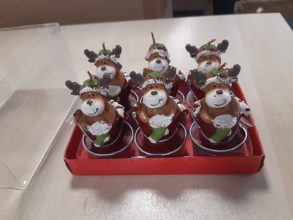 201817 - DEKOHELDEN24 Seti prej 6 Pjesë Çadra Çaji në Kovë, Dimensionet e Çadrës së Çajit: 4 x 4 x 7 cm