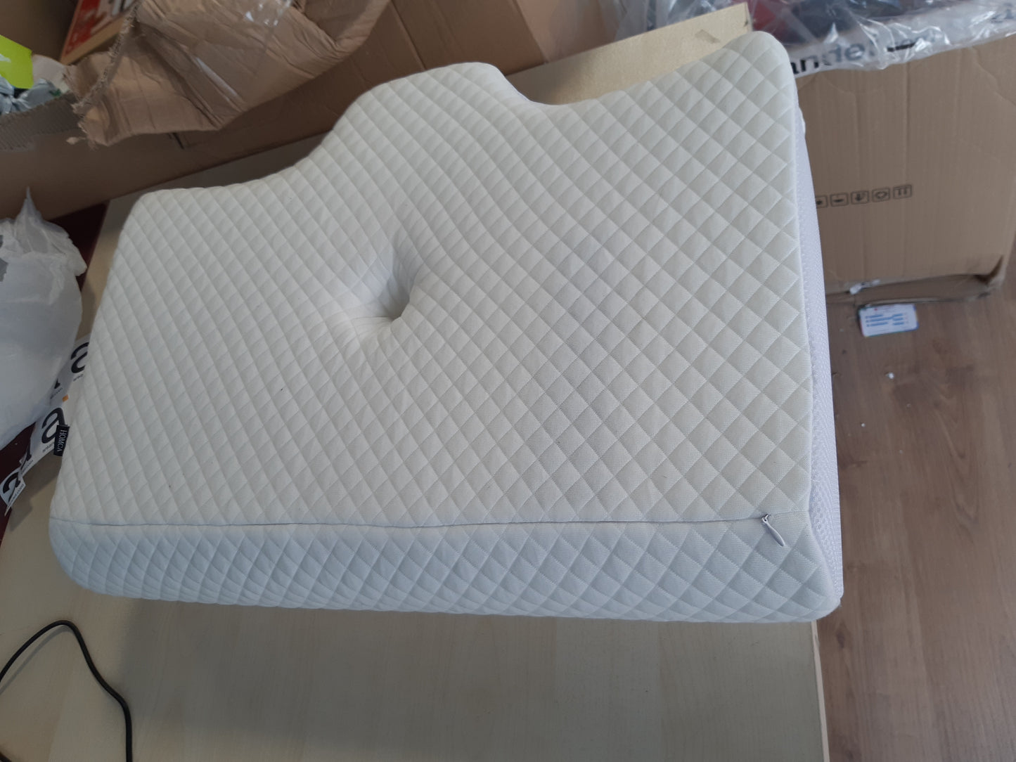 204577 - HOMCA Jastëk Cervikal Ergonomik, Jastëk Ortopedik i Qafës me Shkumë Memorie 2 në 1, Për Gjumë në Anën ose me Shpinë, Madhësia 60x40x12/14cm