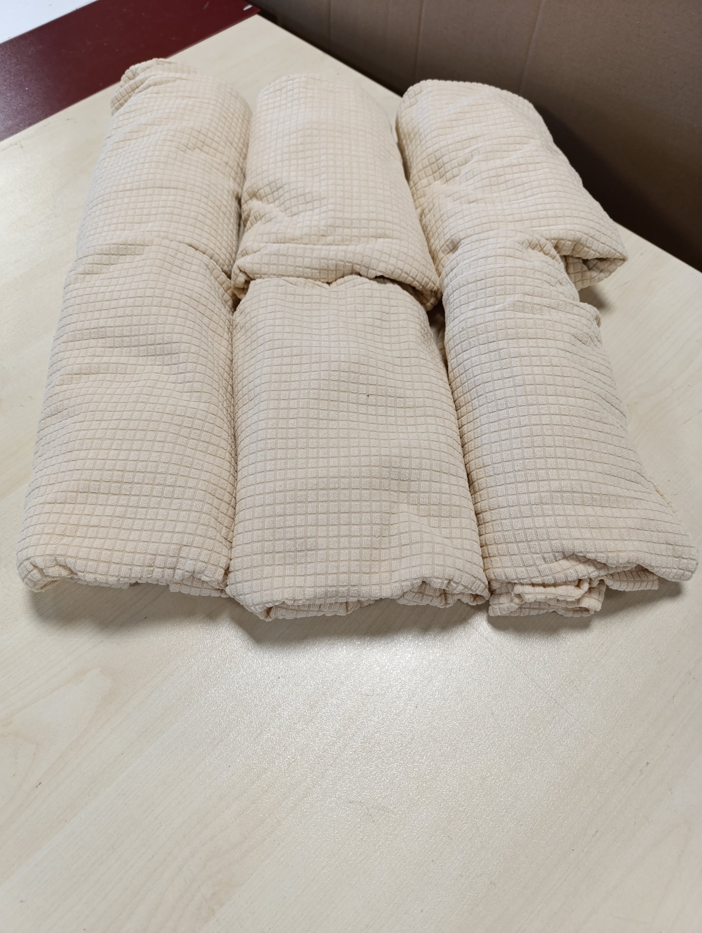 214587 - GRANBEST Set me 6 Mbulesa për Karrige Ngrenie, Elastike, Bezhë