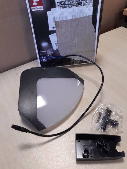255287 - PARK + LIGHT Llambë Muri LED për Jashtë, Ikosea me Detektor Lëvizjeje, 2x5.6 W, e Bardhë e Ngrohtë, Antracit, Plastike, 3000 K
