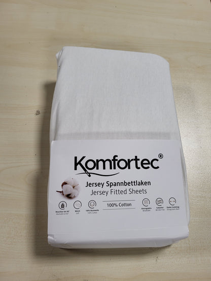 215326 - KOMFORTEC Çarçaf 100% pambuk 140x200 cm, 135g/m², i çertifikuar Oeko-Tex