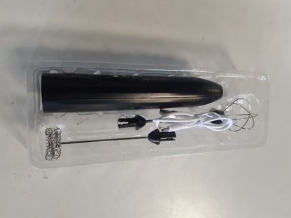 215718 - Shkumëzues Qumështi Elektrik i Rikarikueshëm me USB, Mikser i Vogël me 3 Shpejtësi me 2 Koka