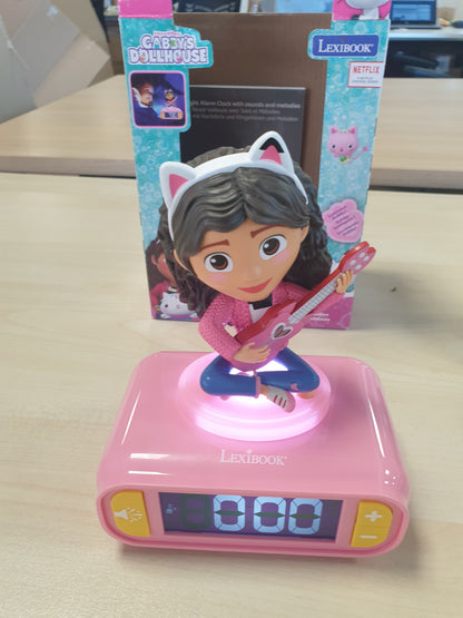 245550 - LEXIBOOK Shtëpia e Kukullave të Gabby-t RL800GDH Orë me Alarm me Dritë Nate, Ekran LCD me Ndriçim, Rozë