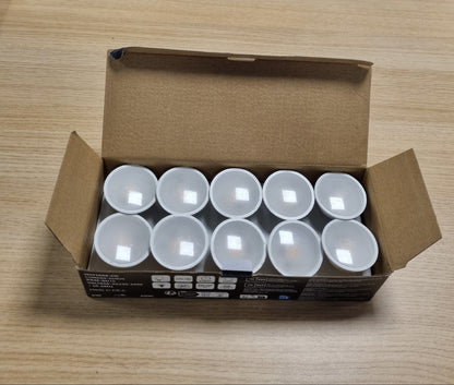 252460 - Eslas GU10 LED E Bardhë e Ngrohtë 3000K, Llambë LED 6W 600lm, Zëvendësuese për Llamba Inkandeshente 60W, Kënd Rreze 120°, Pa Errësim, Pako me 10 Llamba