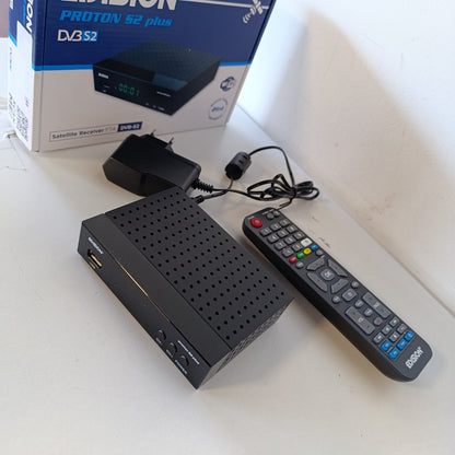 266519 - EDISION PROTON S2 PLUS, Marrës Satelitor Full HD FTA, Telekomandë Comfort 2-në-1, i pajtueshëm me Unicable, DVB-S2, HDMI, SCART, S/PDIF, USB, LAN, Mbështetje USB WiFi, Lista e programeve gjermane e parainstaluar.