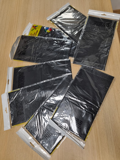 242025 - MBULESA TAVOLINE 10 Mbulesa Tavoline Drejtkëndëshe të Zeza, 137 x 274 cm, Plastike, të Lahet për Dasma, Bankete, Restorante