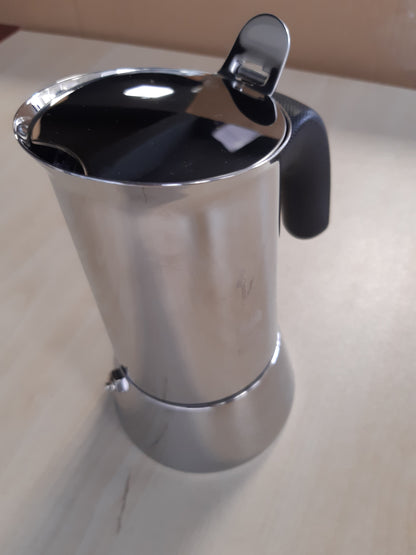 191835 - BIALETTI - Makinë për Espresso, Modeli Venus Induction, Materiali Çelik Inox, Kapaciteti 170 ml, Përshtatet për të gjitha Llojet e Pjatave, Madhësia e Filxhanit 4, Ngjyra Argjend