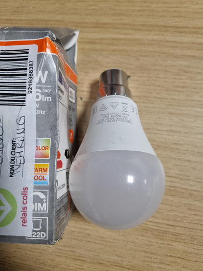 223782 - OSRAM Llampa LED SMART+ A60 RGBW B22D, E përputhshme me Alexa dhe Google Home, E bardhë e rregullueshme, Shumëngjyrëshe, Wi-Fi, Dizajn filamenti