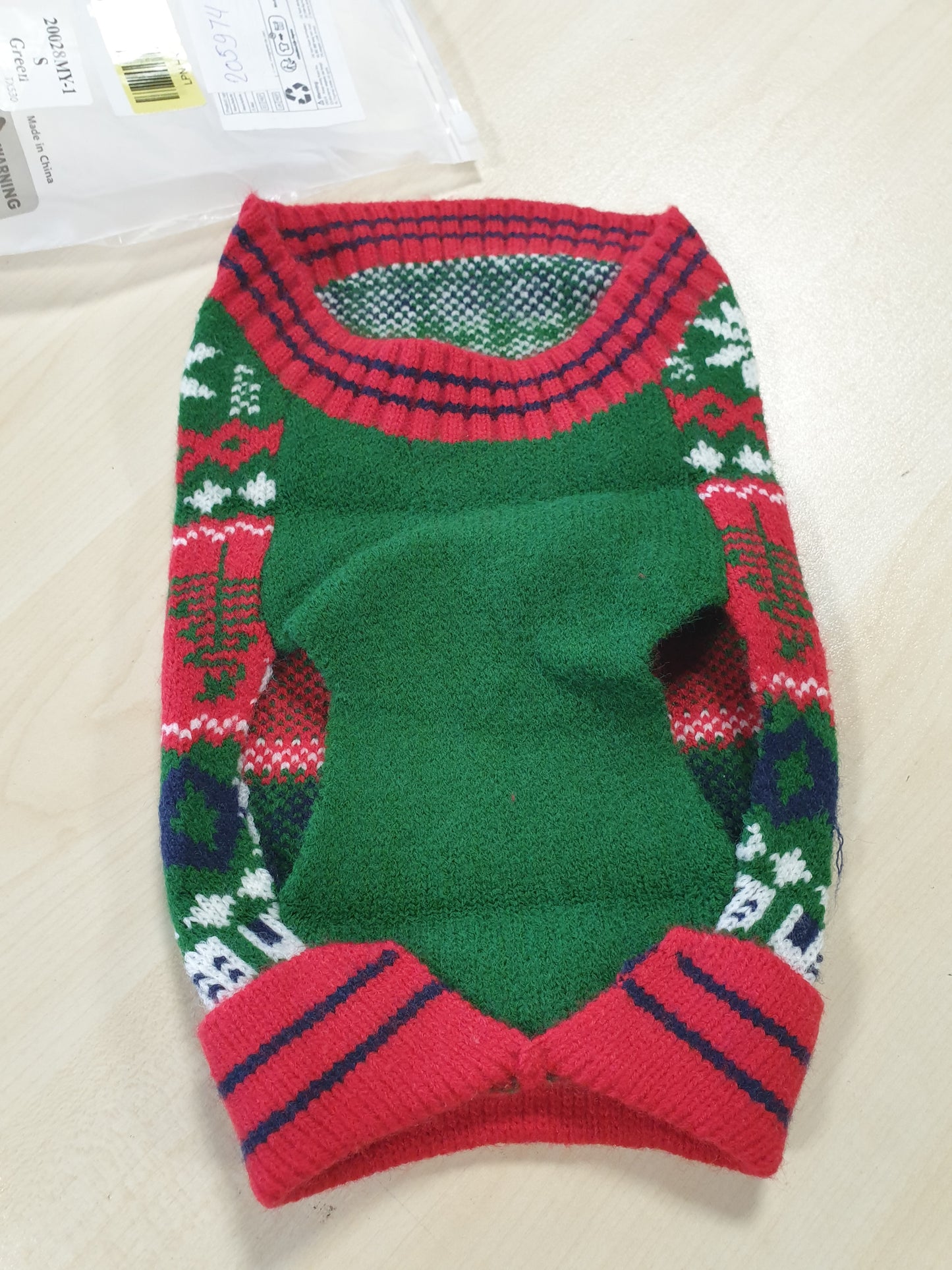 205974 - KONVINIT Triko Krishtlindjesh për Qen të Vegjël, Madhësitë XS-2XL, me Dekor Drerë, Fjollë Dëbore dhe Pemë Krishtlindjesh, Material i Butë dhe i Ngrohtë