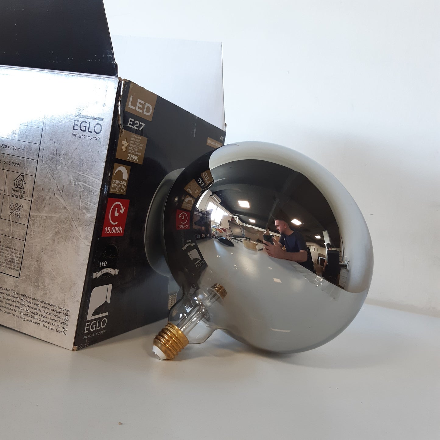 213992 - EGLO Llambë LED E27 me errësim, 4 vat, 50 lumen, e bardhë e ngrohtë, Ø 22 cm