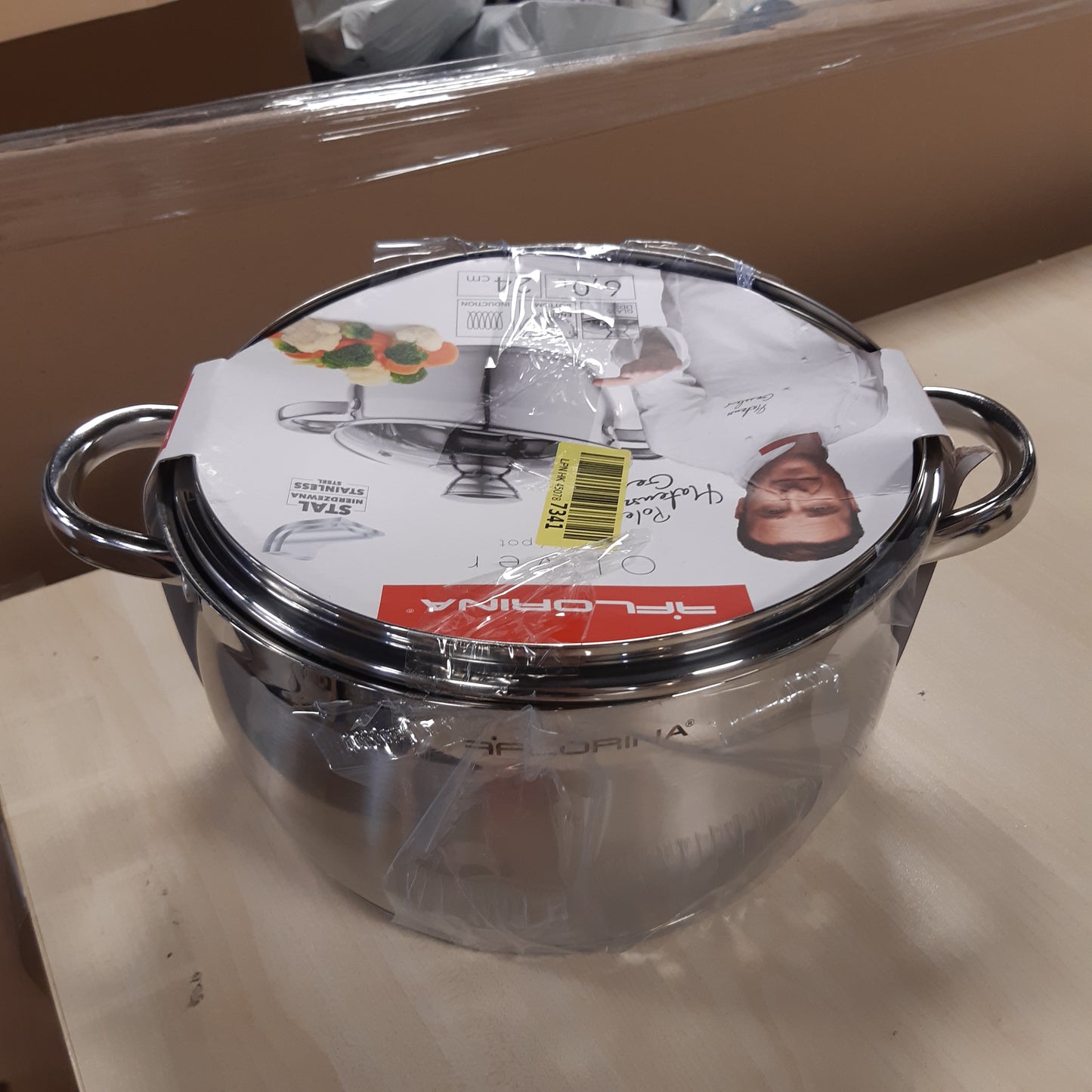 251290 - FLORINA Tenxhere Oliver 24 cm, 6 L, çelik inox me kapak qelqi, për sobë me induksion, gaz, elektrike dhe qeramike, shkallë matëse e brendshme, i përshtatshëm për lavastovilje, kapak rezistent ndaj nxehtësisë