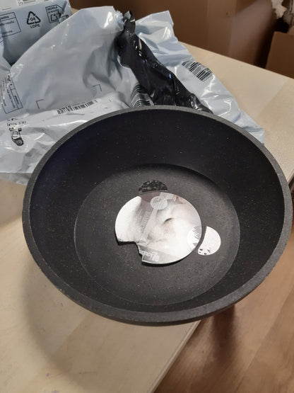 202231 - DISTRICT 70 - Tas prej Bambuje për Qen, Gri e Errët, Madhësia: 21 x 21 x 6.3 cm (1600 ml)