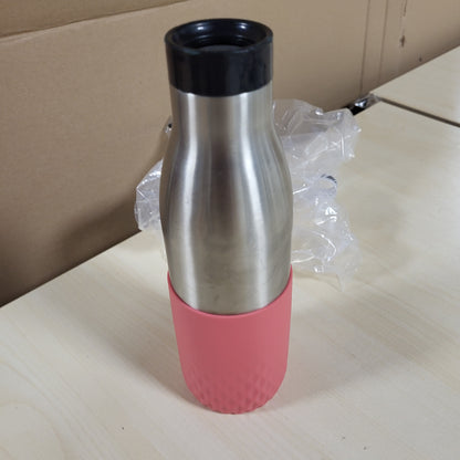 246282 - EMSA Shishe uji e izoluar Bludrop, 0.5 litra, 100% e papërshkueshme nga rrjedhjet, mbyllje e shpejtë me shtypje, 360° përvojë pirjeje, mban pijet të ngrohta për 12 orë, të ftohta për 24 orë, e sigurt për lavastovilje, çelik inox, koral, N31108