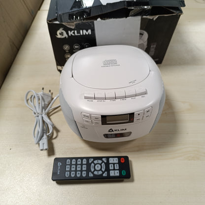 267924 - KLIM CD & Kasetofon, Radio AM/FM, Bluetooth, Zë Stereo, Telekomandë, Regjistrim Kasete, USB, AUX, Radio Kasete - E Bardhë