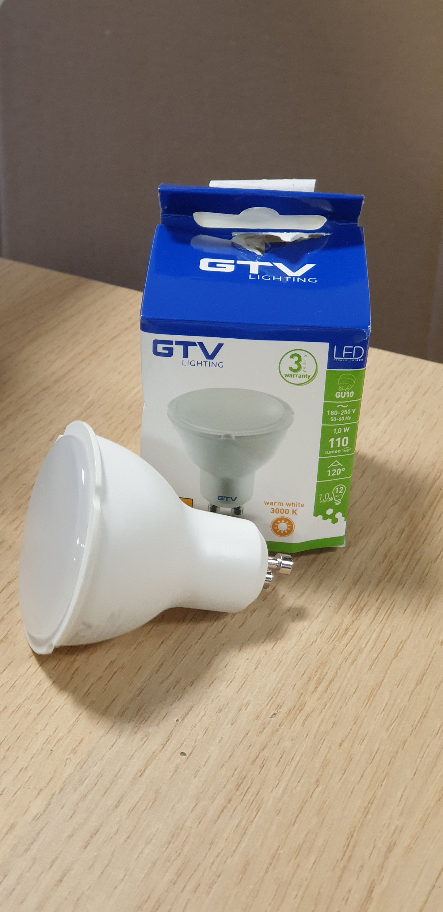 249057 - GTV Llambë LED GU10, 1.0W, 110lm, 3000K, e bardhë e ngrohtë, 230V, kënd rrezeje 120°, llambë reflektuese, llambë kursimi energjie