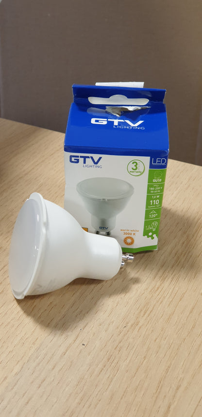 249057 - GTV Llambë LED GU10, 1.0W, 110lm, 3000K, e bardhë e ngrohtë, 230V, kënd rrezeje 120°, llambë reflektuese, llambë kursimi energjie