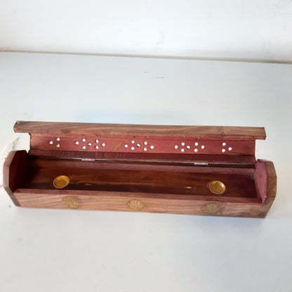 216219 - BRAMBLE & JONES Kuti për Ruajtjen e Temjanit prej Druri të Fortë me Mbledhës Hiri dhe Djegës Konik të Integruar, 33.8 x 7.2 x 7.2 cm