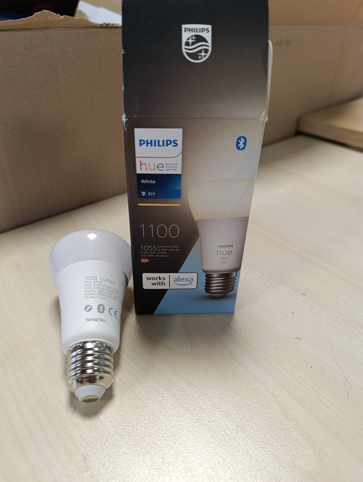 256967 - PHILIPS HUE Llambë E27, 1 x 1055lm, Dritë e Bardhë e Ngrohtë, Kontrollueshme me Aplikacion, Pajtueshme me Amazon Alexa