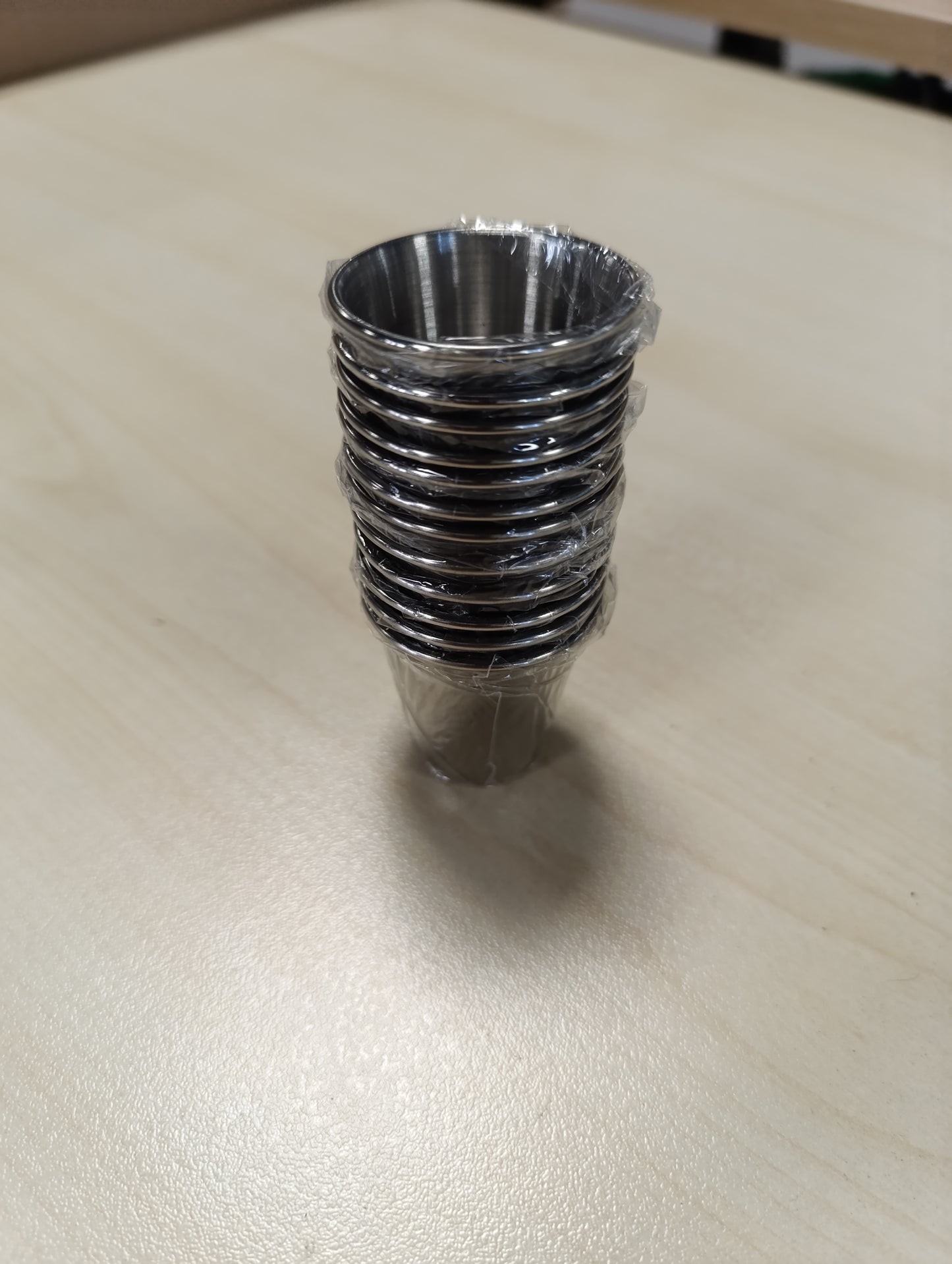 224007 - 12 gota çeliku inox, 30 ml, të ripërdorshme, për pirje, të forta, për restorante, ditëlindje, piknikë dhe dasma