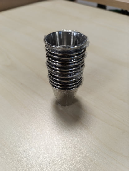 224007 - 12 gota çeliku inox, 30 ml, të ripërdorshme, për pirje, të forta, për restorante, ditëlindje, piknikë dhe dasma