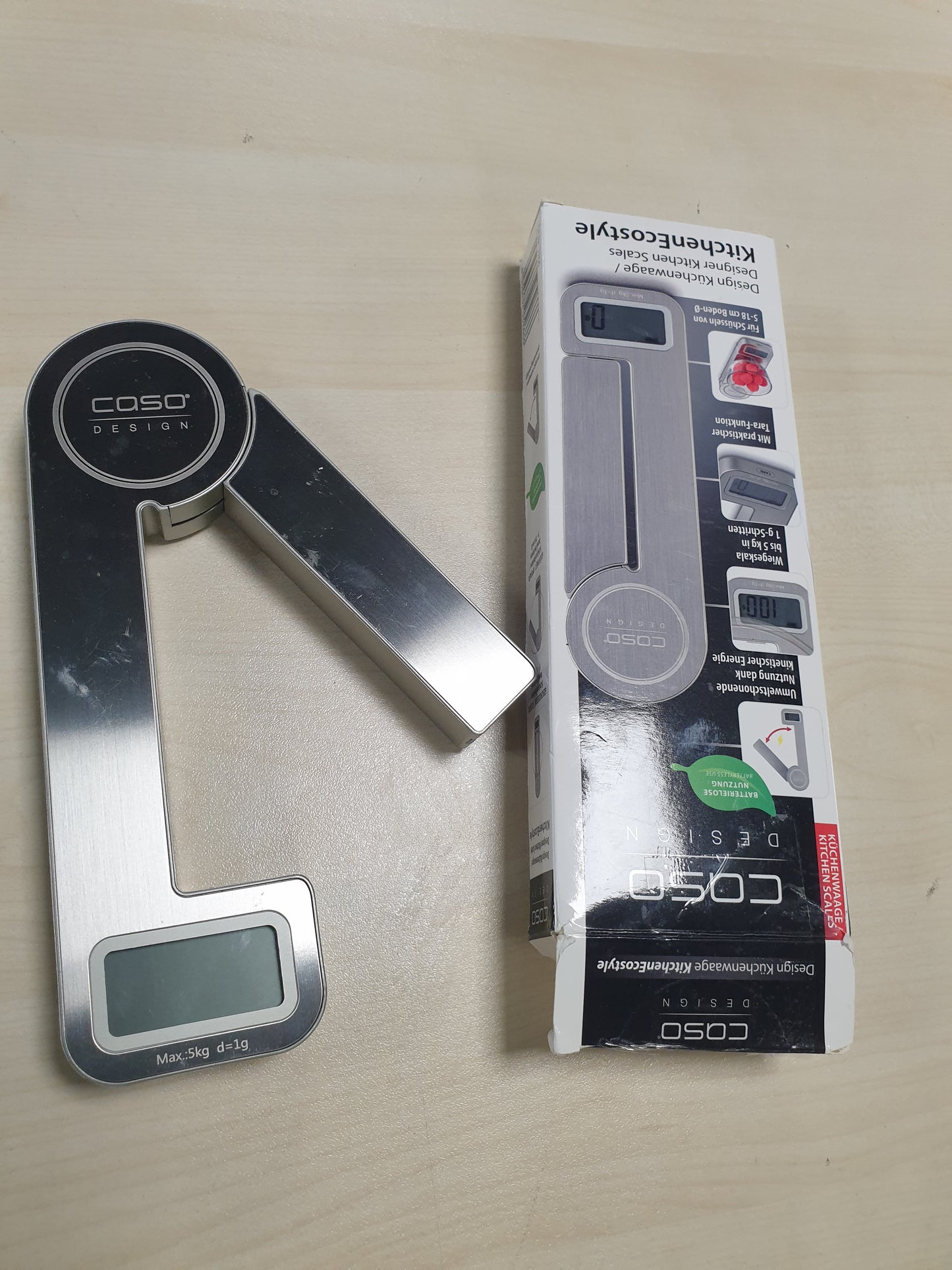 251599 - CASO Kitchen Ecostyle Peshore kuzhine dixhitale, deri në 5 kg, energji kinetike, çelik inox 3266