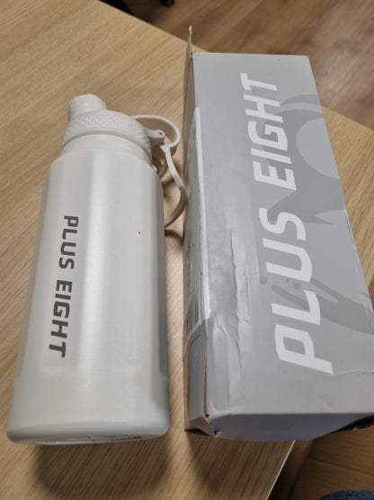 216627 - pluseight Shishe Uji prej Çeliku Inoks, 950 ml, 750 ml, E Papërshkueshme nga Rrjedhja me Kapak (E Bardhë, 750 ml)