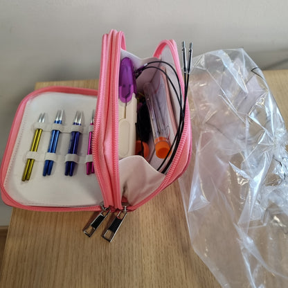 217171 - KnitPro Set gjilpërash thurjeje Zing, Rrethore, të ndërrueshme, me majë të shkurtër speciale 10 cm, Set luksoz, me ngjyra, 26-47425