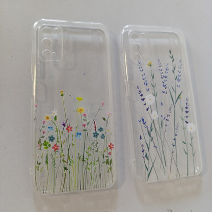 267089 - Yoedge Mbështjellëse telefoni 2 copë për Xiaomi Redmi Note 10 / Note 10T 5G, me motive lulesh transparente 6.5", silikon i butë, transparent, mbrojtës ndaj goditjeve