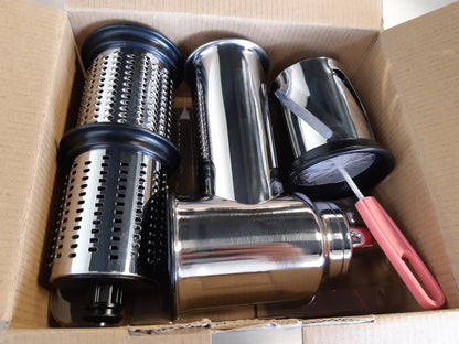 213444 - GVODE Shtojcë prerëse/grimcuese prej çeliku inox për mikserët KitchenAid me 4 tehe çeliku inox, e sigurt për lavastovilje, argjendi