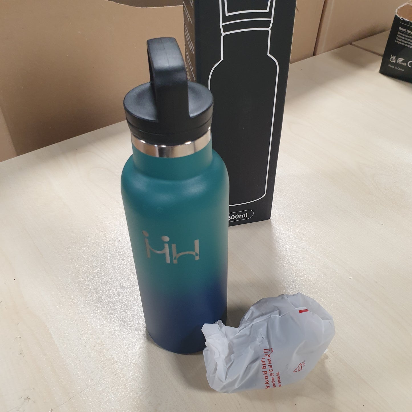 178897 - HONEYHOLLY Shishe Termos prej Çeliku Inox, Kapacitet 500ml, Pa BPA, Izolim me Mure të Dyfishtë, e Papërshkueshme nga Rrjedhjet, Për Pije të Gazuara