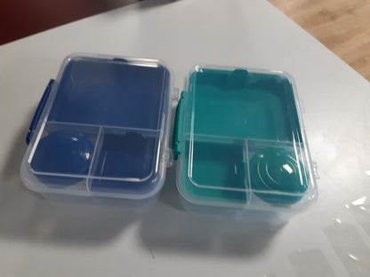 251900 - Sistema TO GO Kubikë Bento | 1.65 L | Kuti dreke me ndarje, Pa BPA, 2 copë, ngjyrë menteje dhe blu oqeani